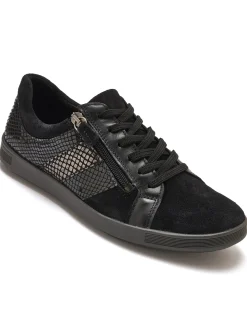 Online Derbies cuir détails imitation reptile Femme Baskets, Derbies