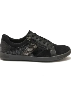 Online Derbies cuir détails imitation reptile Femme Baskets, Derbies