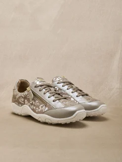 Online Derbies cuir motifs brillants Femme Baskets, Derbies