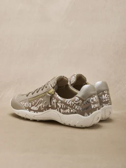 Online Derbies cuir motifs brillants Femme Baskets, Derbies