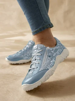 Hot Derbies cuir motifs brillants Femme Baskets, Derbies