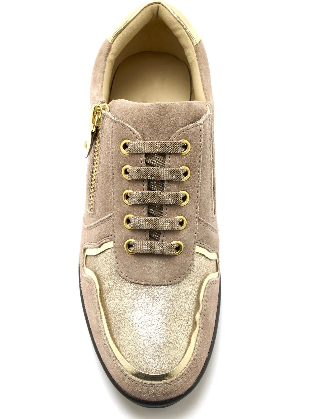 Sale Derbies détails métallisés zip et lacets Femme Baskets, Derbies