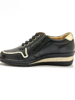 New Derbies détails métallisés zip et lacets Femme Baskets, Derbies