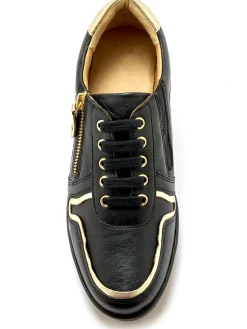 New Derbies détails métallisés zip et lacets Femme Baskets, Derbies