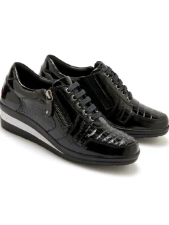 Hot Derbies détails métallisés zip et lacets Femme Baskets, Derbies