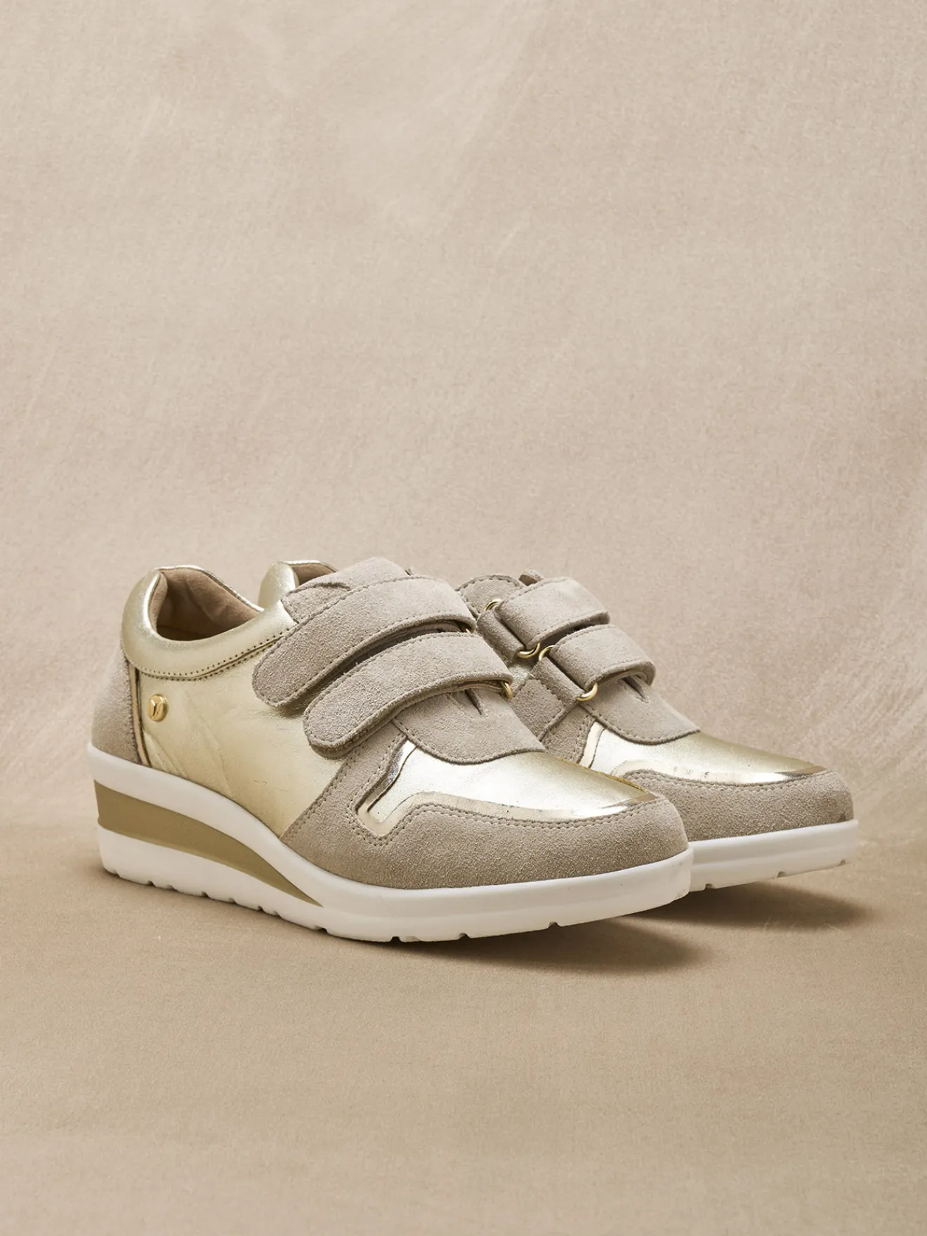 Hot Derbies tout cuir à scratchs Femme Baskets, Derbies