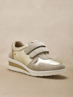 Hot Derbies tout cuir à scratchs Femme Baskets, Derbies