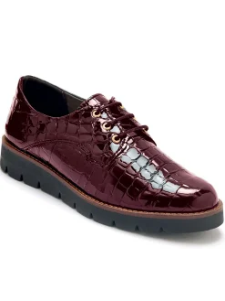 Hot Derbies vernis façon croco Femme Baskets, Derbies