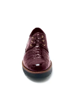 Hot Derbies vernis façon croco Femme Baskets, Derbies