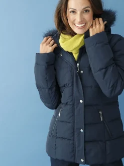 Clearance Doudoune à capuche amovible Femme Manteau, Parka
