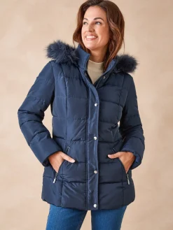 Clearance Doudoune à capuche amovible Femme Manteau, Parka