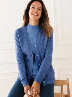 Gilet classique en maille chinée Femme Gilet