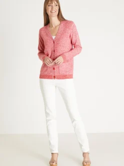 New Gilet classique en maille chinée Femme Gilet