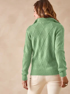 Sale Gilet géométrique col camionneur zippé Femme Gilet