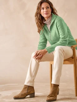 Sale Gilet géométrique col camionneur zippé Femme Gilet