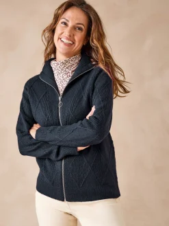 Discount Gilet géométrique col camionneur zippé Femme Gilet