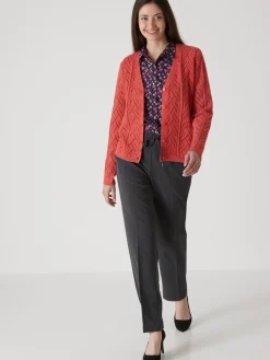 New Gilet maille point fantaisie avec laine Femme Gilet