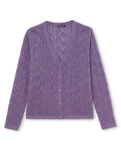 New Gilet maille point fantaisie avec laine Femme Gilet