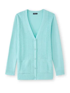 Sale Gilet manches longues point ajouré Femme Gilet