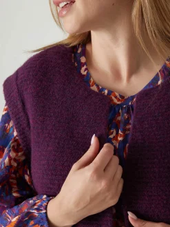 Discount Gilet point mousse sans manches Femme Gilet