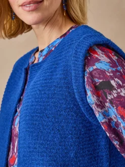 Online Gilet point mousse sans manches Femme Gilet