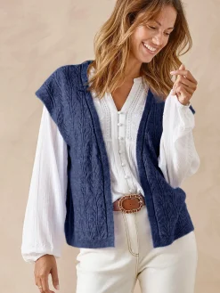 Discount Gilet sans manches avec laine Femme Gilet