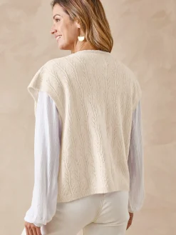 New Gilet sans manches avec laine Femme Gilet