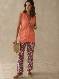 Gilet sans manches point ajouré Femme Gilet