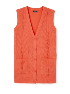 Gilet sans manches point ajouré Femme Gilet