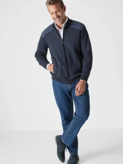 New Gilet zippé avec laine Homme Gilet, Cardigan