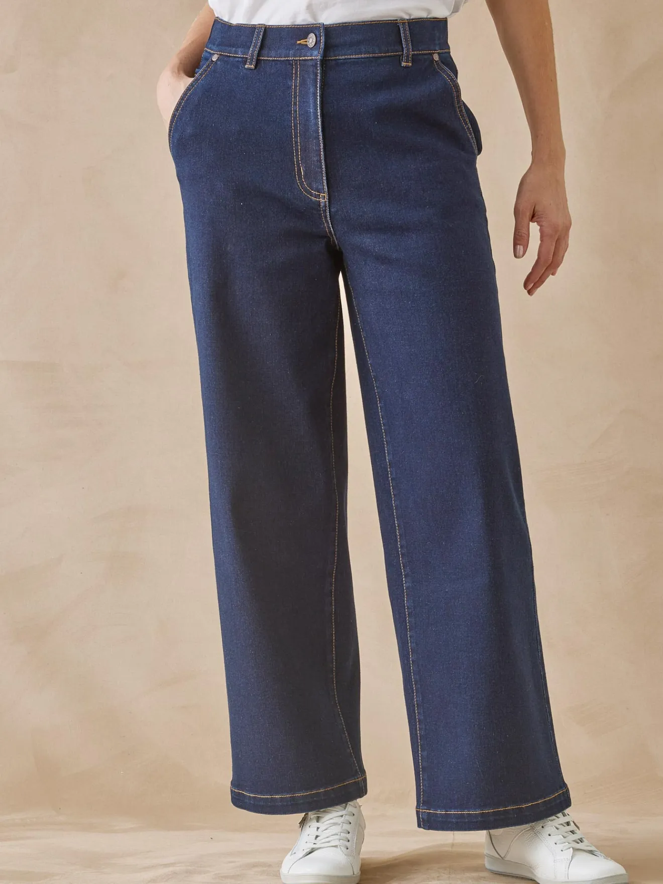 Discount Jean 5 poches large et court Femme Jean|Pantalon