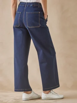 Discount Jean 5 poches large et court Femme Jean|Pantalon