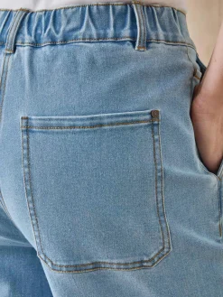 New Jean 5 poches large et court Femme Jean|Pantalon