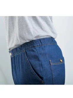 Hot Jean droit pur coton taille élastiquée Homme Pantalon|Jean