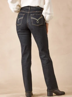 Online Jean droit taille haute stretch Femme Jean|Pantalon