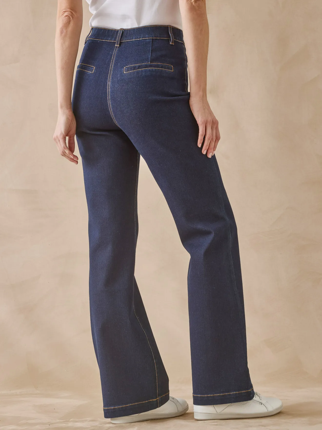 Jean élastiqué bas évasé stature +1.60m Femme Jean|Pantalon