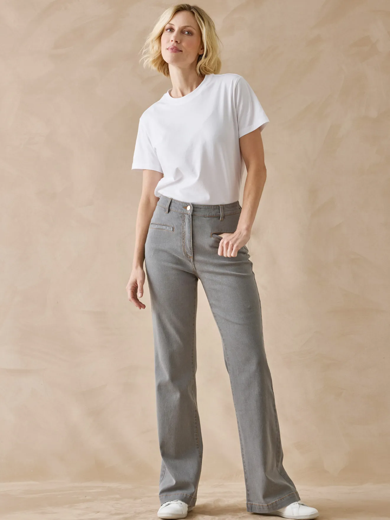 Discount Jean élastiqué bas évasé stature +1.60m Femme Jean|Pantalon
