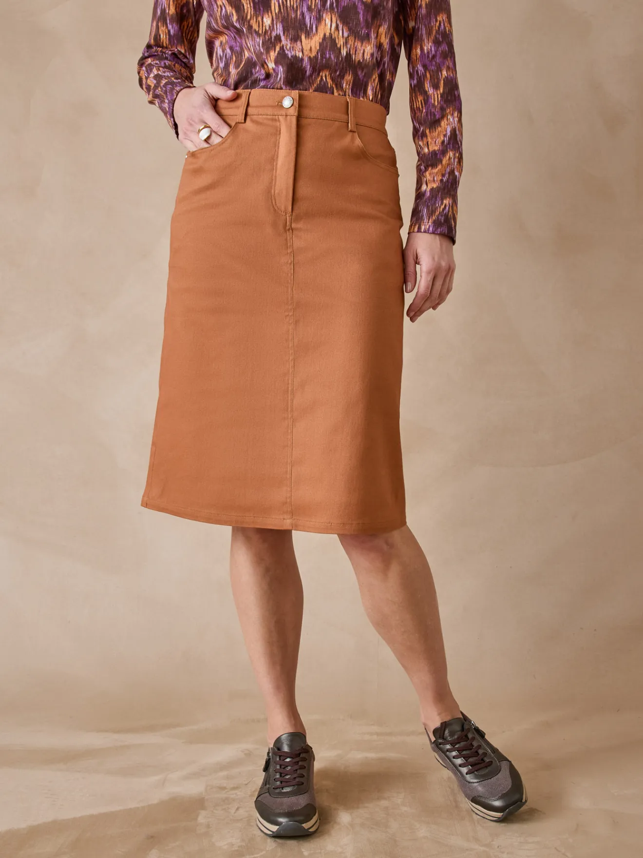 Clearance Jupe droite 5 poches Femme Jupe