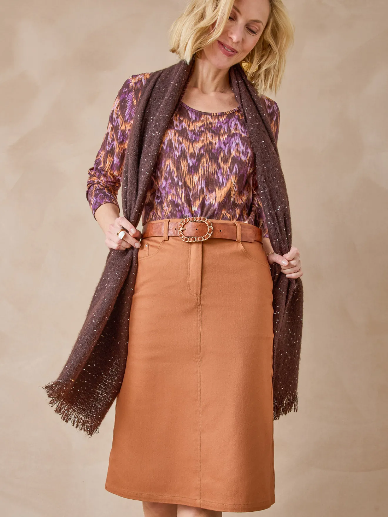 Clearance Jupe droite 5 poches Femme Jupe