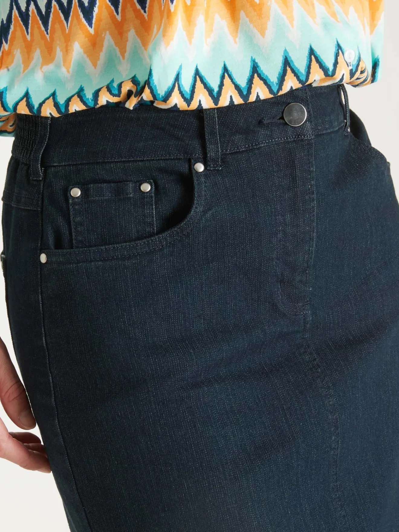 Outlet Jupe droite 5 poches extensible Femme Jupe