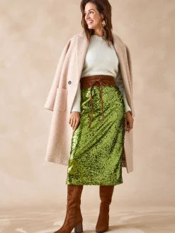 Jupe droite à sequins Femme Jupe