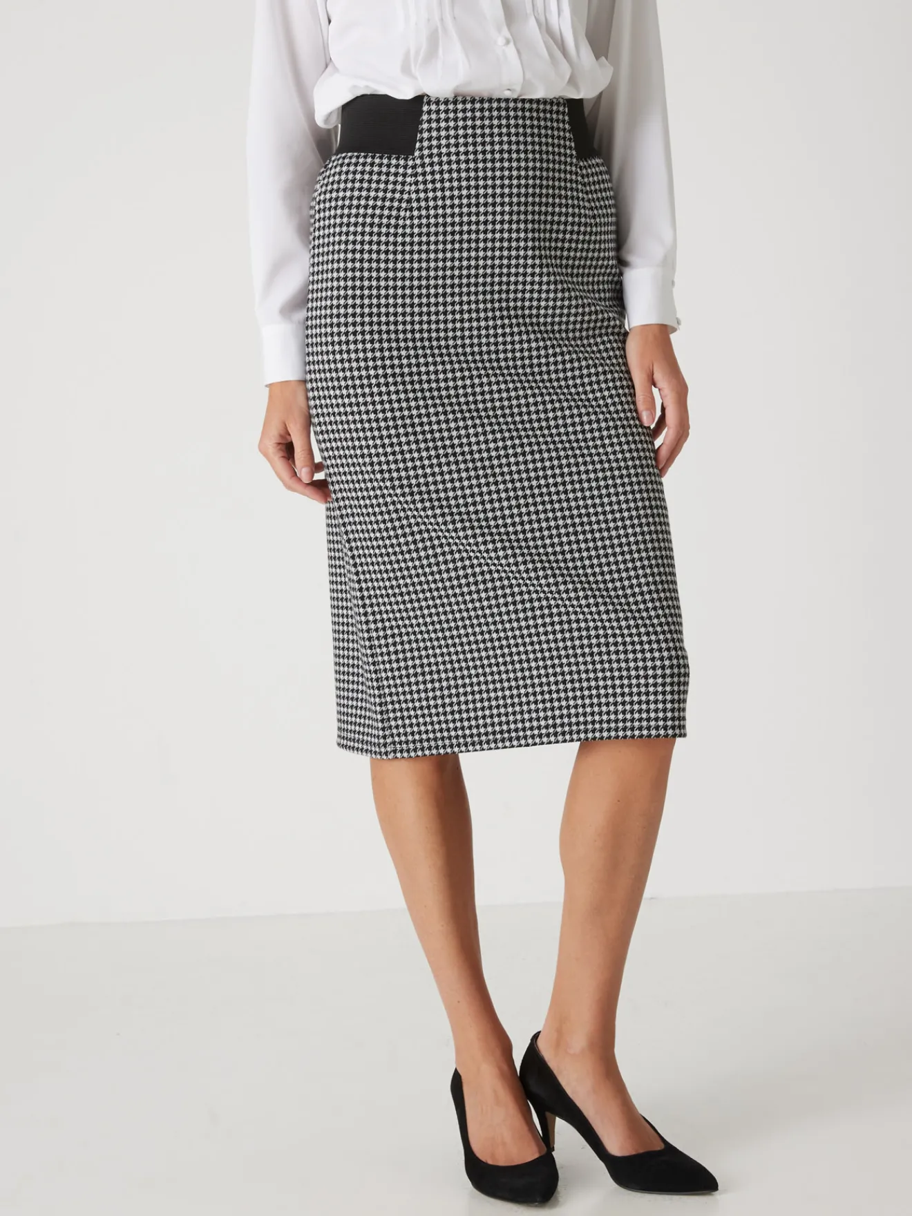 Jupe droite élastiquée Femme Jupe