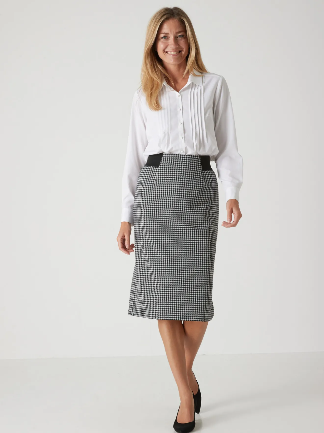 Jupe droite élastiquée Femme Jupe