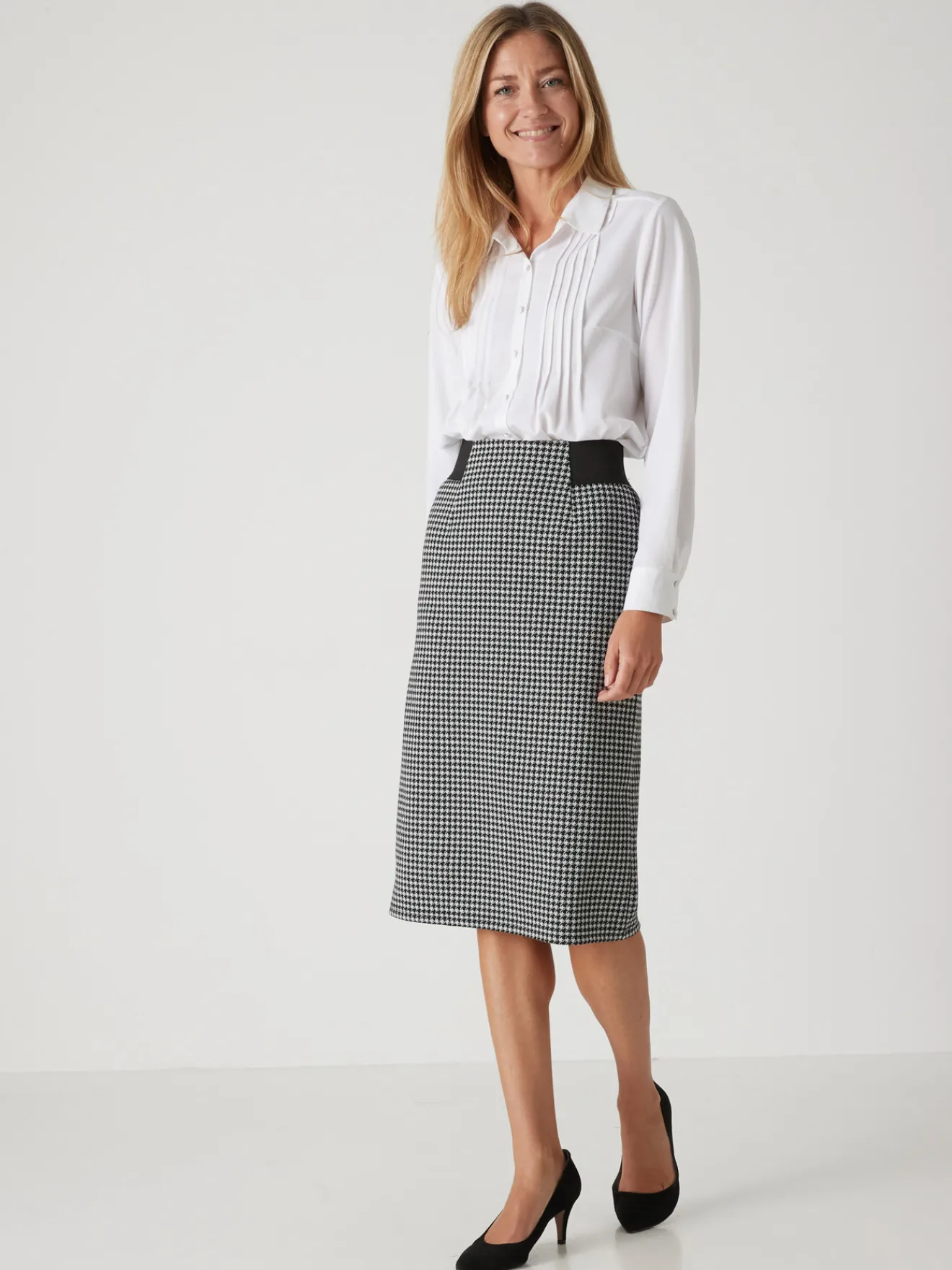 Jupe droite élastiquée Femme Jupe