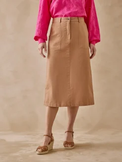 Hot Jupe en toile coton et lin Femme Jupe