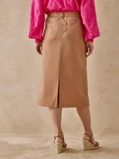 Hot Jupe en toile coton et lin Femme Jupe