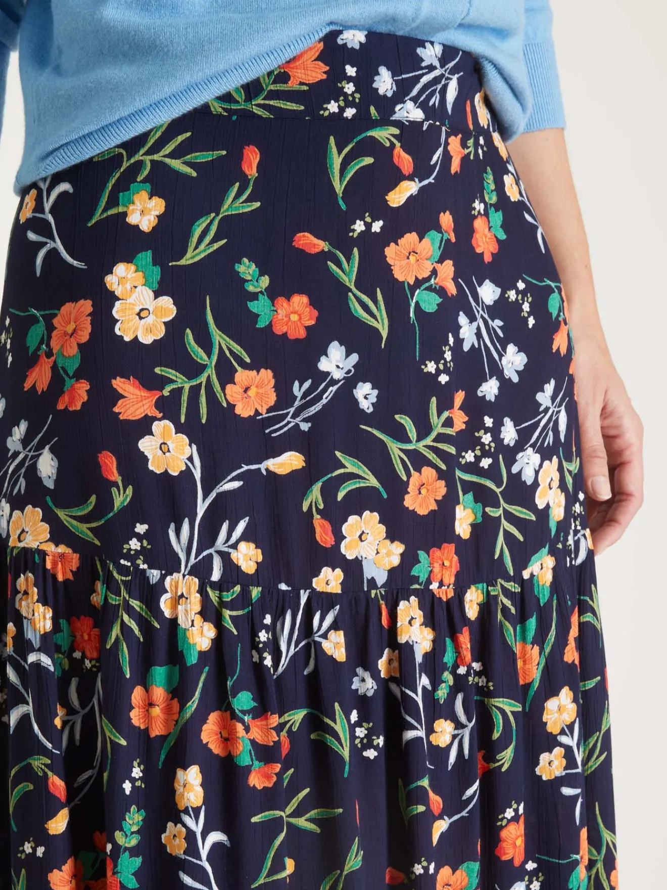 Jupe élastiquée ample à volants Femme Jupe