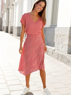 Jupe élastiquée asymétrique Femme Jupe