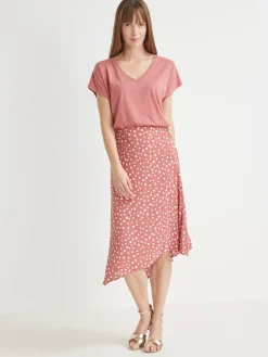 Jupe élastiquée asymétrique Femme Jupe