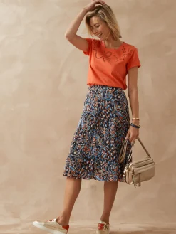 Outlet Jupe élastiquée plissé permanent Femme Jupe